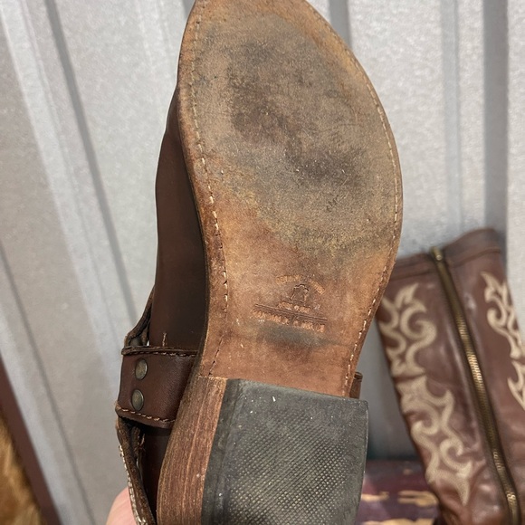 LIBERTY Black Dark Brown Boots with Light Embroidery - Picture 5 of 8